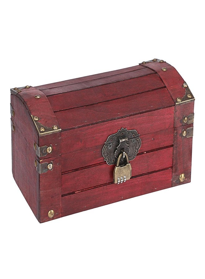 ELLDOO Vintage Treasure Chest Box with Combination Lock, Large Pirate Chest Keepsakes Box for Kids Gifts, Wooden Treasure Storage Decorative Trunk for Jewelry Pearl Trinkets Coin - Image 1